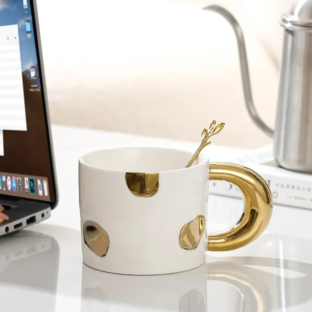 Mug en céramique électroplaqué élégant pour café et jus