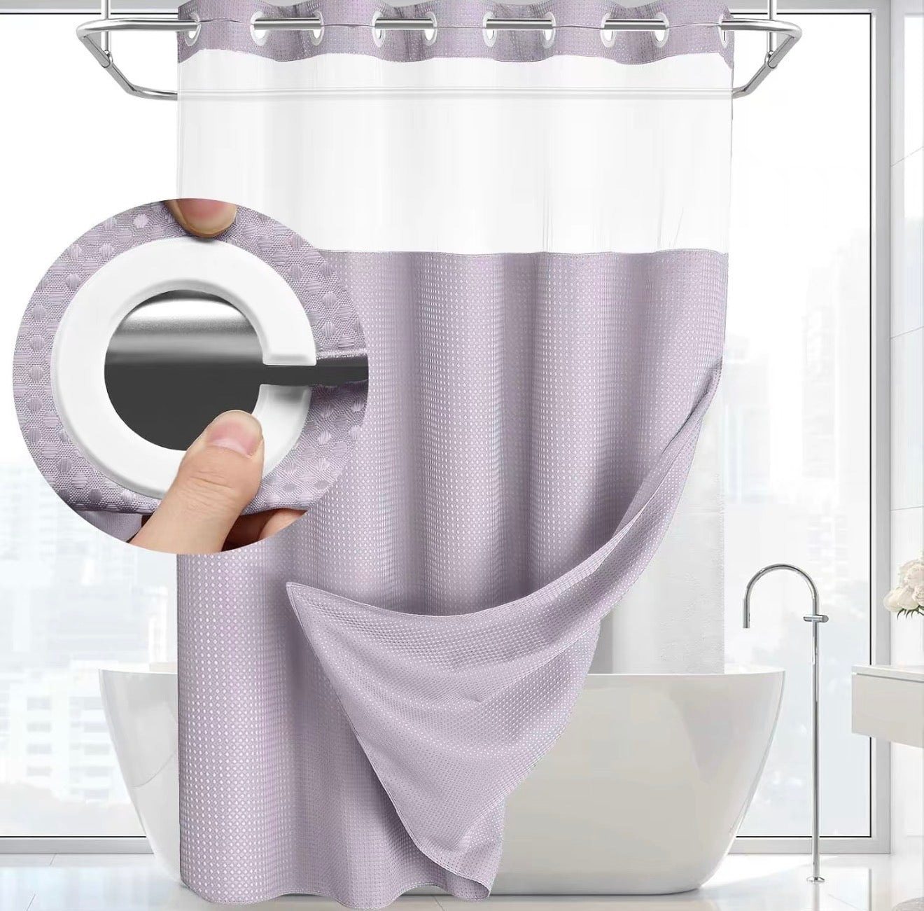 Rideau de douche à double couche SnapLiner