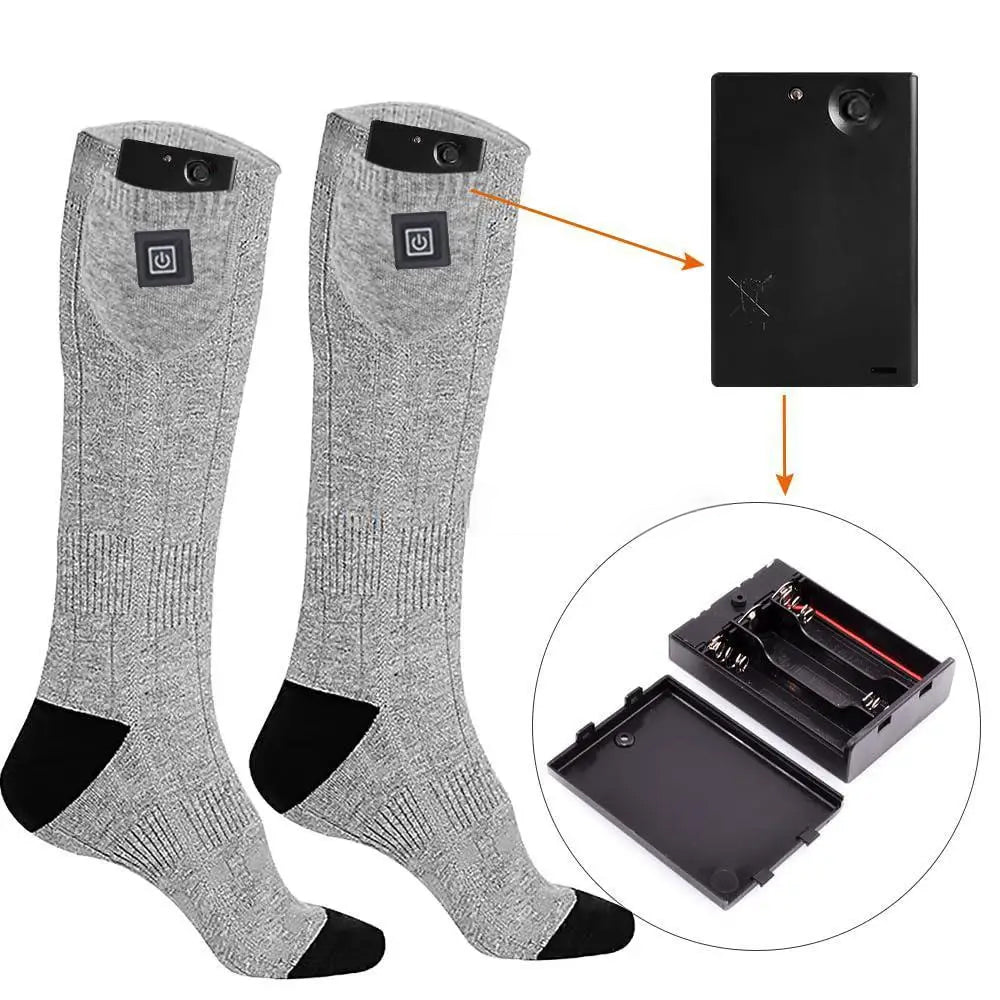 Calcetines eléctricos calefaccionables recargables para comodidad al aire libre