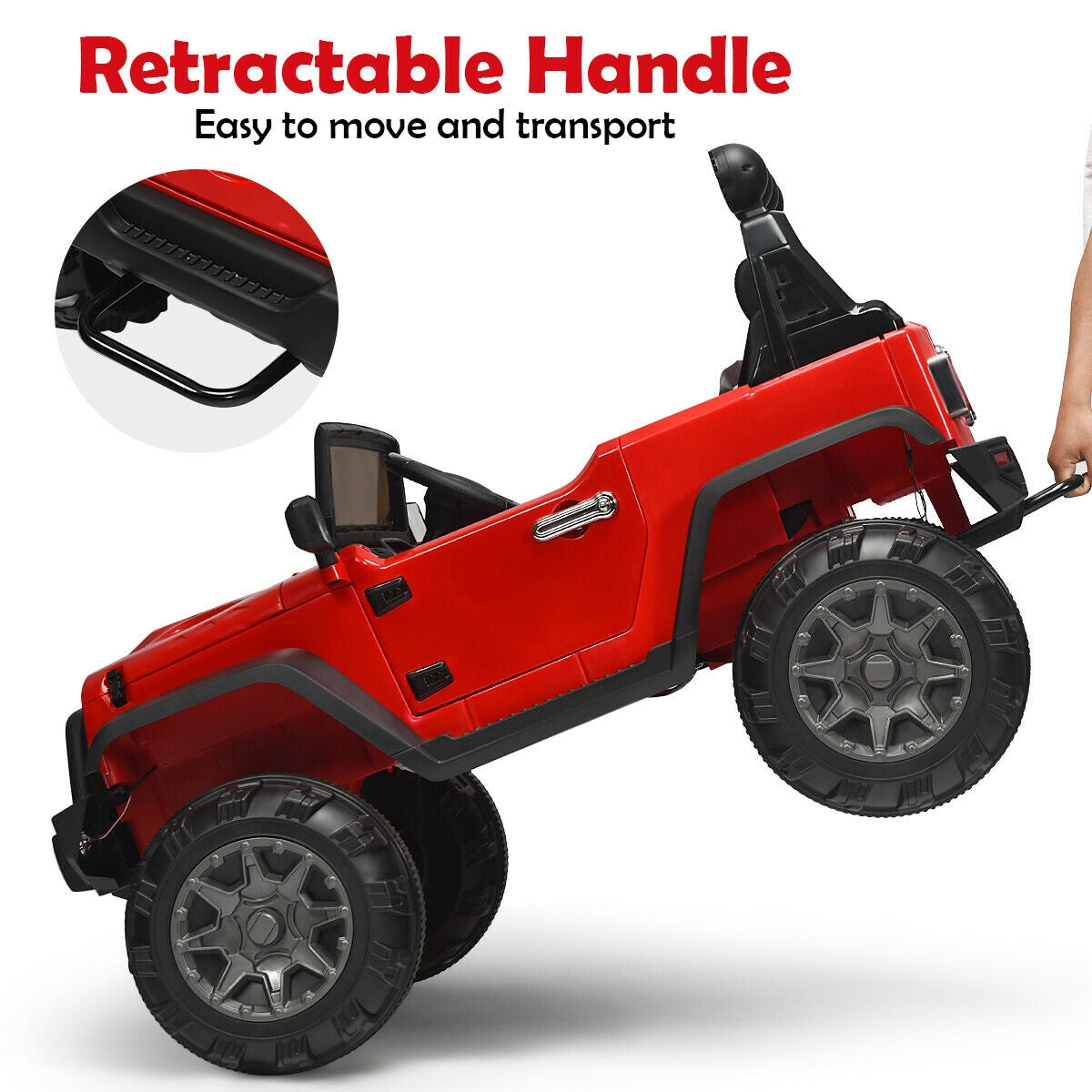 12V Kids Ride On Truck with Remote Control - Red