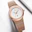 Montre en acier inoxydable élégante pour femme avec bracelet tressé