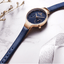Montre analogique à quartz élégante pour femmes avec bracelet en cuir