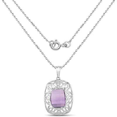 Pendentif en améthyste véritable de 7,30 carats en argent sterling
