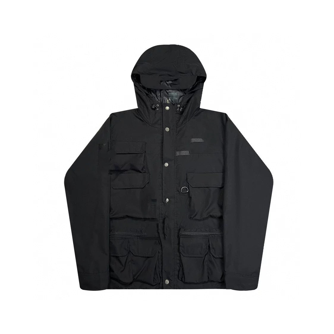Chaqueta de Shell con Cuello Alto de Nylon con Costuras