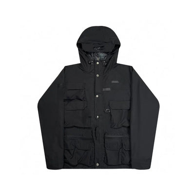 Chaqueta de Shell con Cuello Alto de Nylon con Costuras