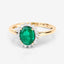 Bague de fiançailles en or jaune 14K avec émeraude zambienne de 1,34 carat et diamants