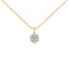 Collar con colgante de flor en diamantes de 2.00 Cttw en oro amarillo de 14K