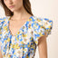 Charming Floral V-Neck Cap Sleeve Mini Dress for Women