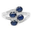 Bague de fiançailles en argent sterling avec saphir bleu de 1,61 carat et diamants