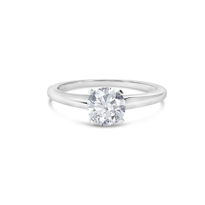 Anillo de Compromiso Solitario de Diamante Creado en Laboratorio de Oro Blanco de 14K - Talla 7