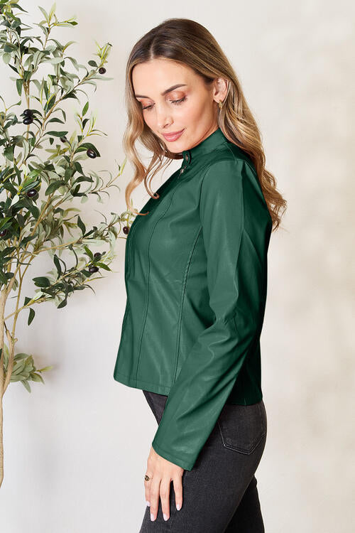 Veste zippée classique à col pour femmes pour une élégance au quotidien