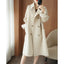 Long Below-the-Knee Double-Breasted Wool Coat in Korean Style