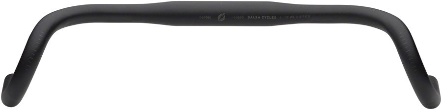 Salsa Cowchipper Drop Handlebar - 31.8mm Clamp, 44cm Width, Black Aluminum