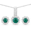 Ensemble de bijoux en argent sterling avec émeraude teinte de 1,81 carat et topaze blanche