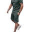 Men's Plus Size Round Neck Short Sleeve Top and Shorts Set