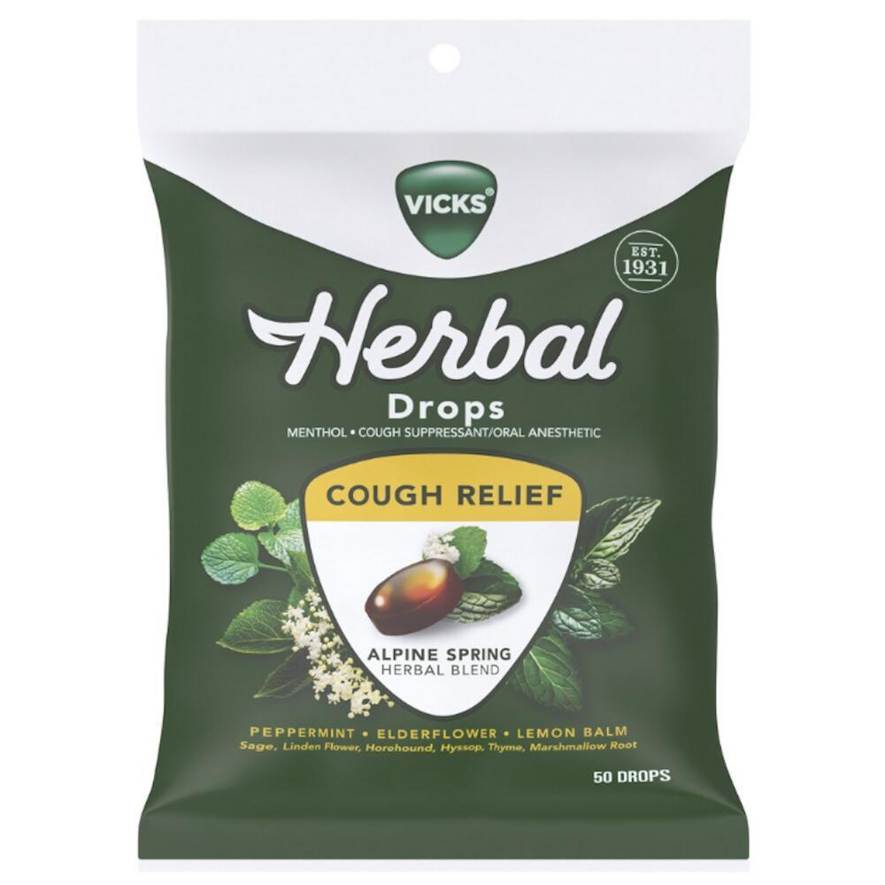 Gouttes de soulagement de la toux Vicks Herbal Alpine Spring