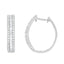 10K White Gold Diamond Hoop Earrings - 0.75 cttw