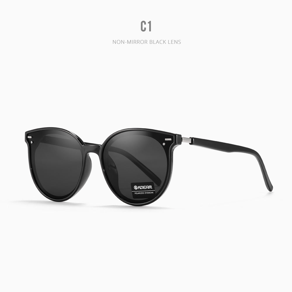 Lunettes de soleil polarisées à monture large en forme de chat avec protection UV