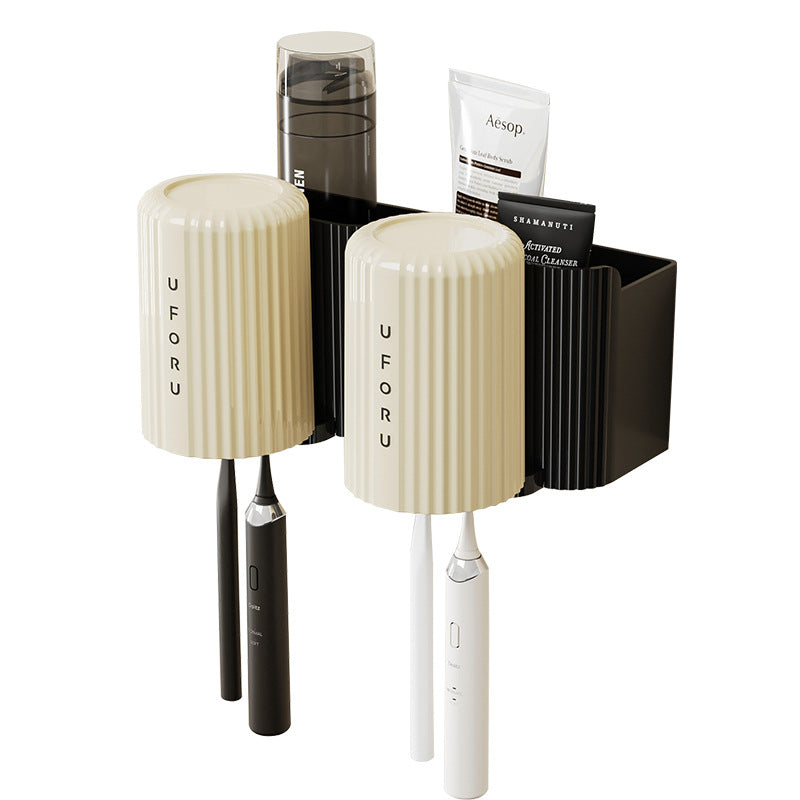 Premium Wall-Mounted Toothbrush and Cup Holder Rack