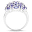 Bague cocktail en argent sterling avec tanzanite véritable de 7,08 carats