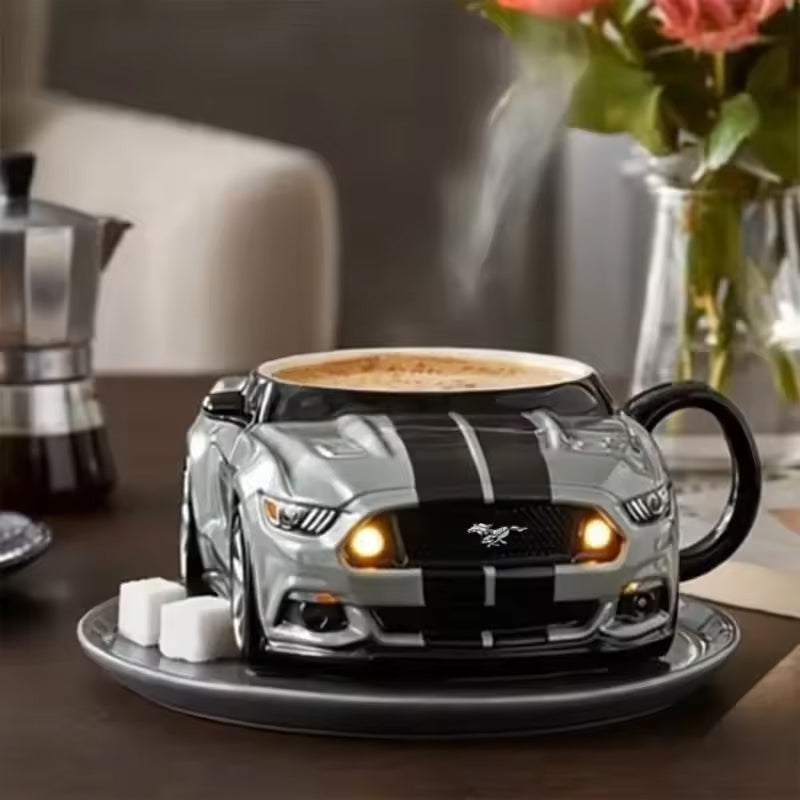 Car-Shaped Stainless Steel Coffee Mug - Handmade Novelty Cup