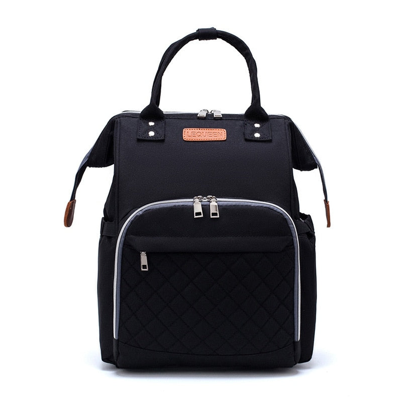 Lequeen Brand Diaper Bag Large Capacity USB Mummy Bag Travel Backpack Designer Nursing Bag for Baby Care - Korvel