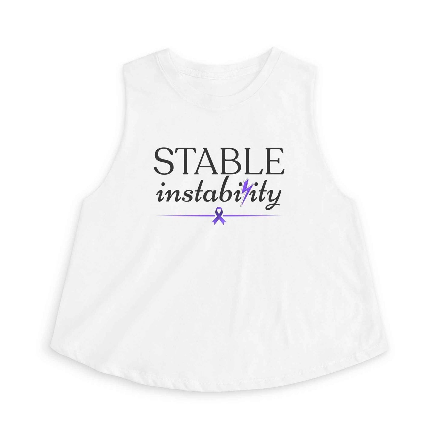 Stable Instability Epilepsy Awareness Crop Tank - Purple Ribbon