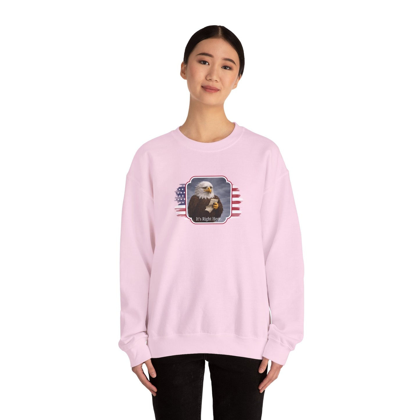 It's Right Here Political Parody Crewneck Sweatshirt