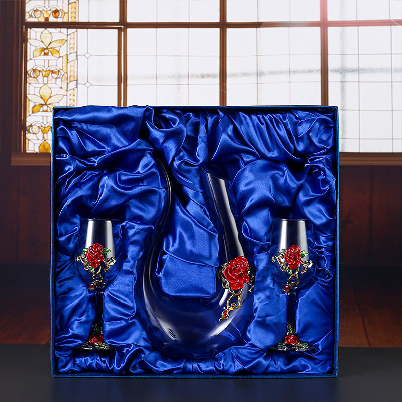 Household enamel crystal glass red wine glass goblet decanter - Korvel