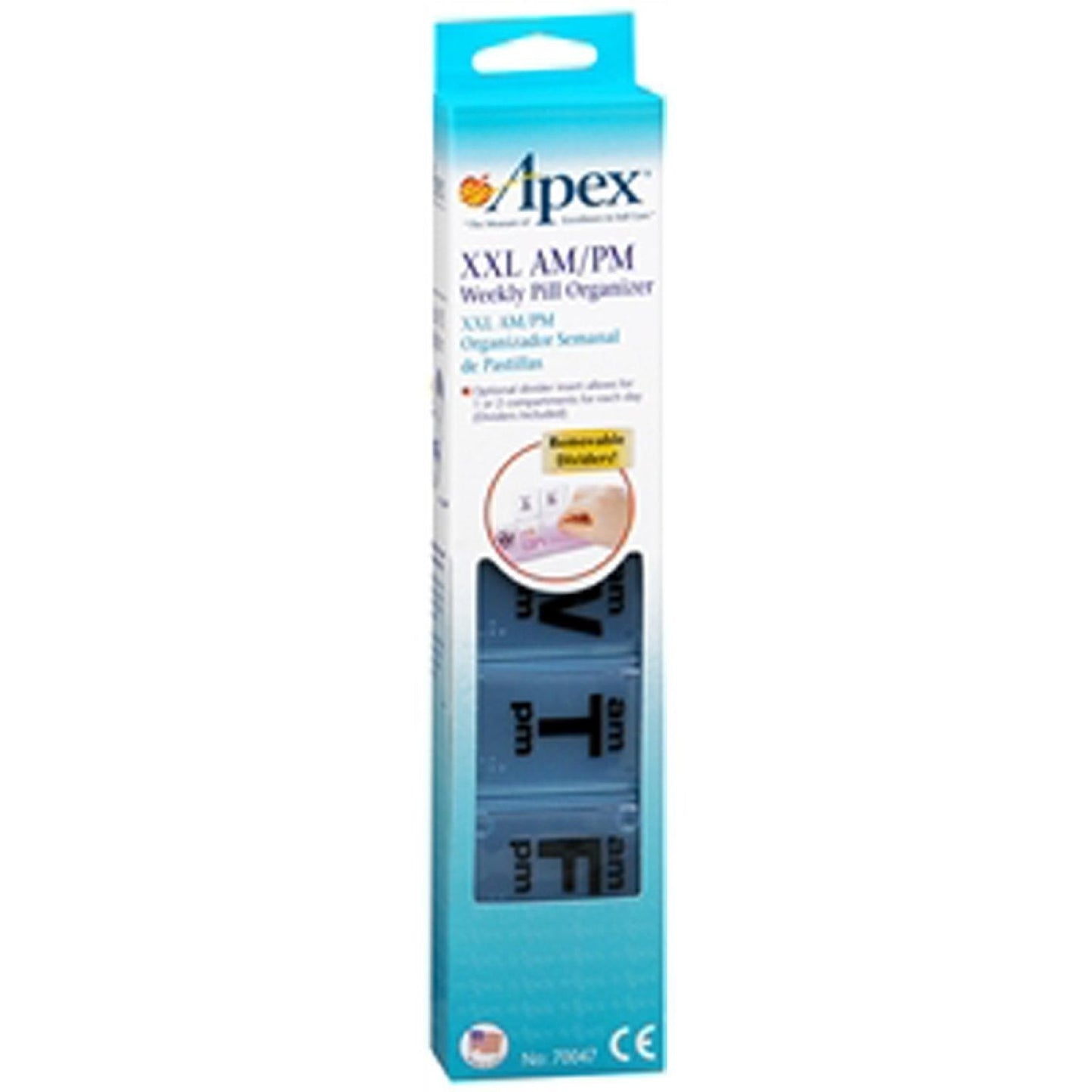 Apex 7-Day AM/PM Pill Organizer - XXL Capacity for Weekly Planning
