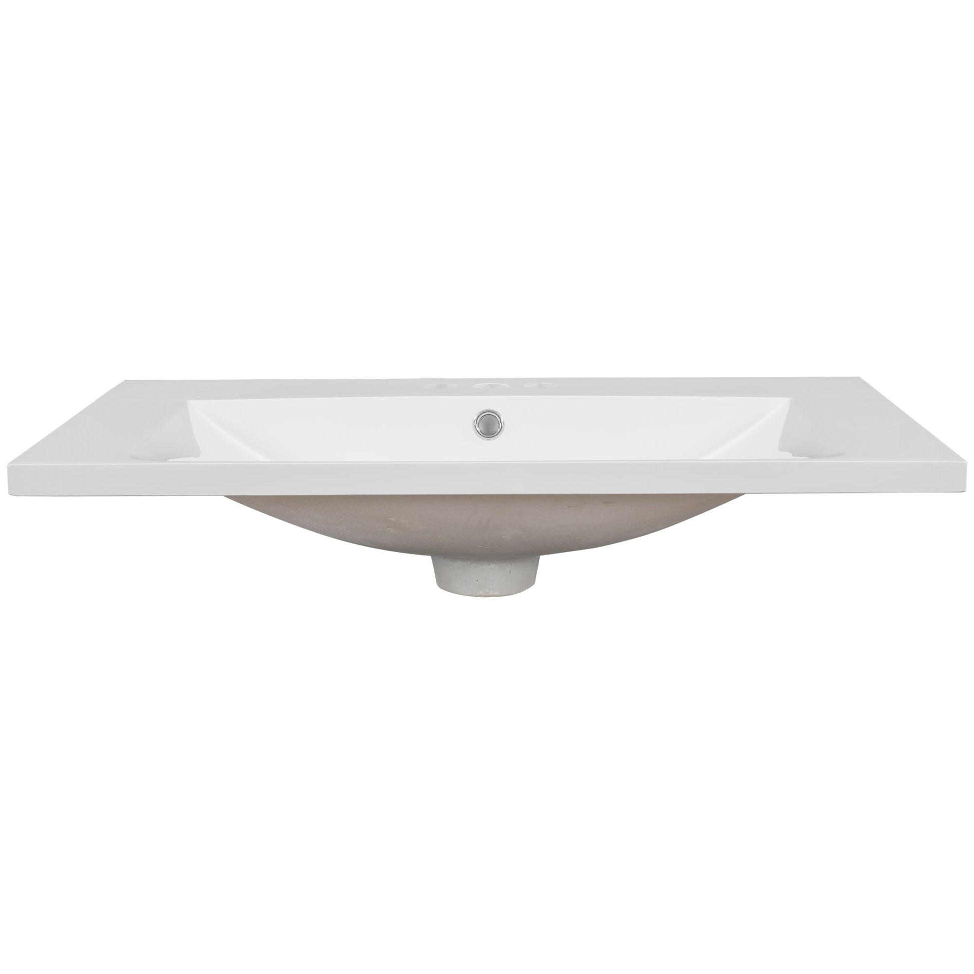 30" Single Bathroom Vanity Top with White Basin, 3-Faucet Holes, Ceramic, White - Korvel