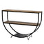 TREXM Rustic Industrial Design Demilune Shape Textured Metal Distressed Wood Console Table (Distressed Brown) - Korvel