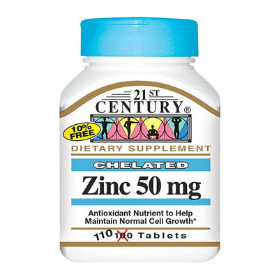 21st Century Chelated Zinc 50 mg – Premium Immune Support