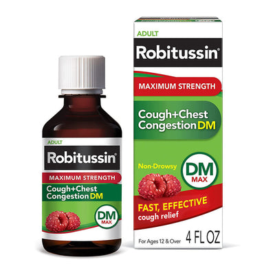 Robitussin Adult Cough + Congestion Thoracique DM Max Liquide - 4 Oz