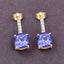 Boucles d'oreilles en tanzanite et diamants blancs de 5,64 carats en or 14K