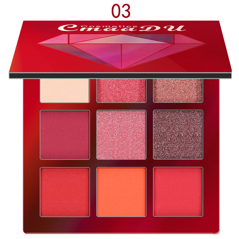 Palette d'ombres à paupières CmaaDu 9 couleurs Diamond Shine