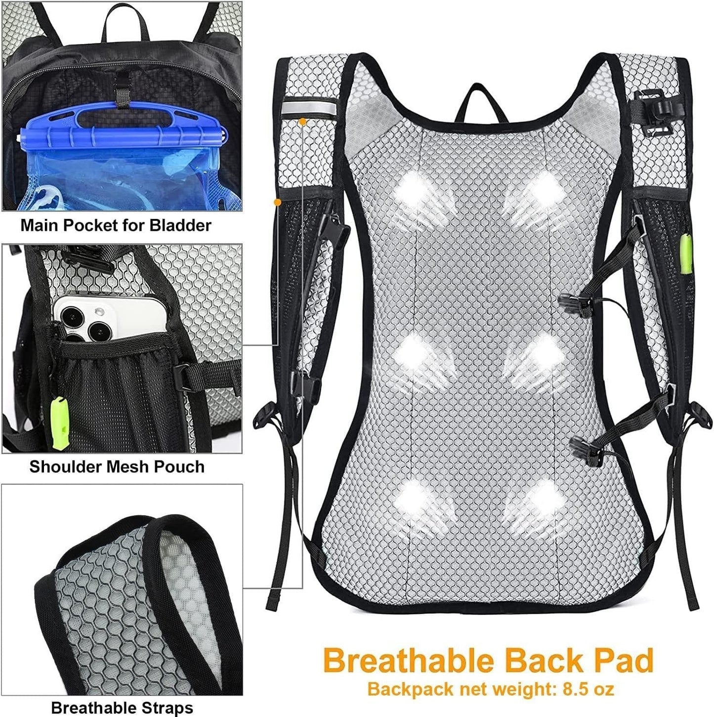 Mochila de Agua para Senderismo de Tela Oxford Ultra Ligera