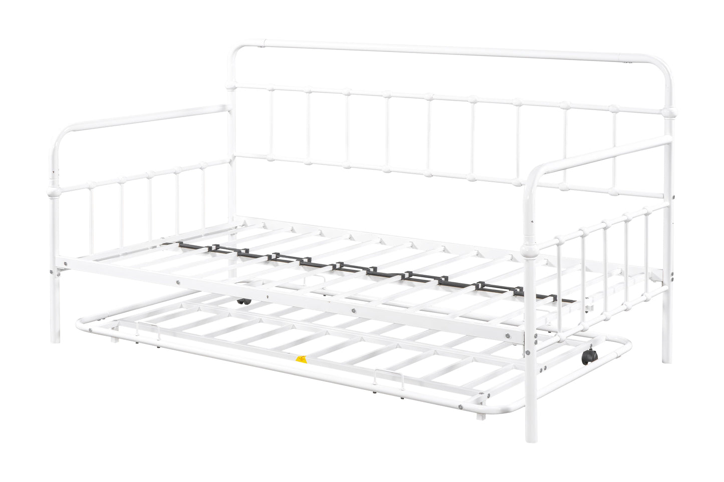 Metal Frame Daybed with trundle（white） - Korvel