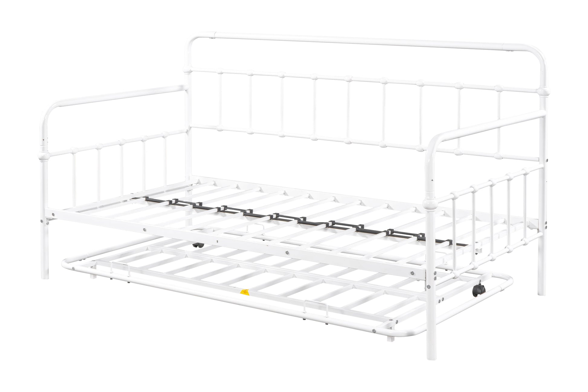 Metal Frame Daybed with trundle（white） - Korvel