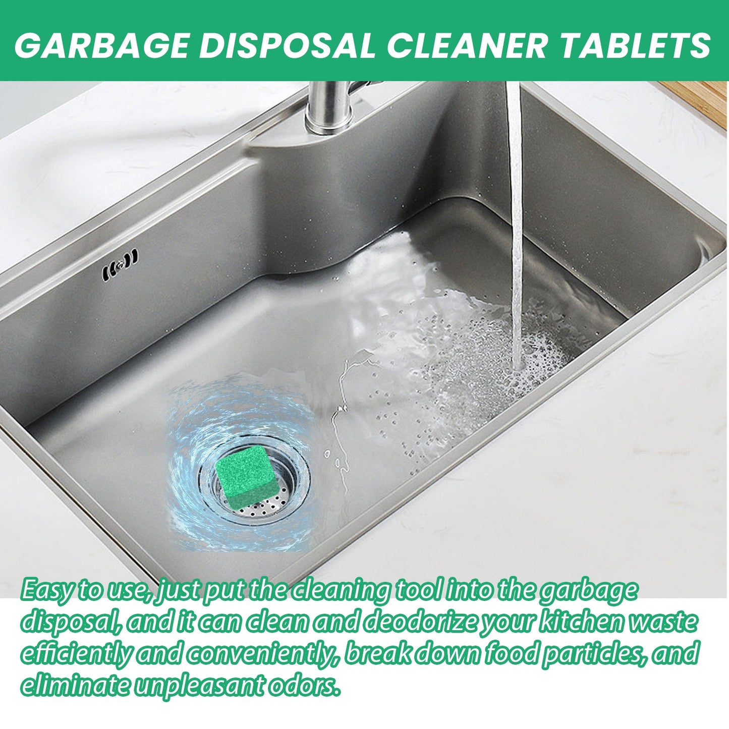 Garbage Disposal Cleaning Block, Kitchen Food Waste Disposal Agent Pipeline Cleaning Block - Korvel