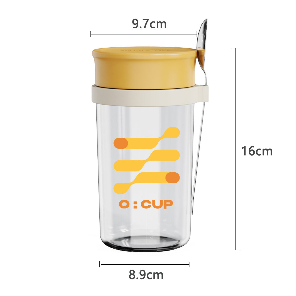 Tasse à petit-déjeuner en verre élégant avec cuillère