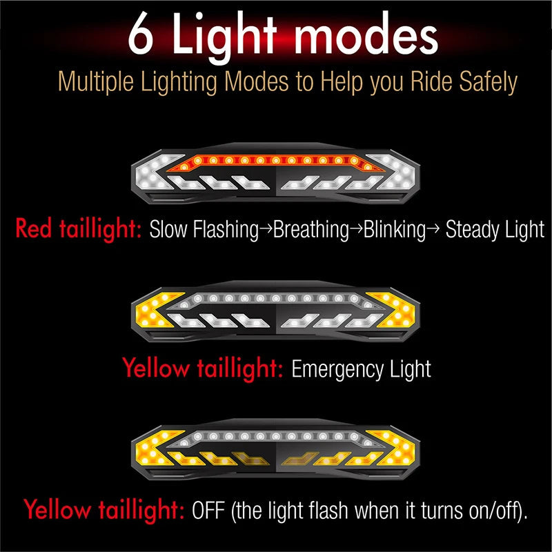 Bike Alarm Tail Light with Turn Signals Multifunctional Waterproof USB Rechargeable  Electric Bell Bicycle Lamp Bike Rear Light - Korvel