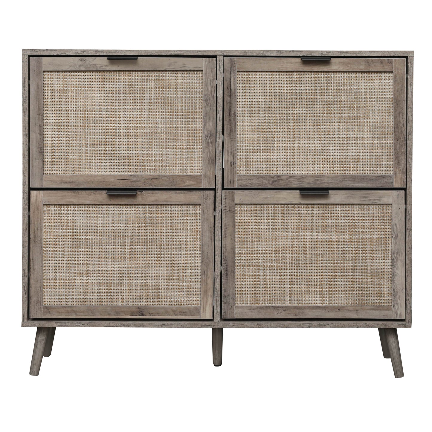4 Door Shoe Rack, Freestanding Modern Shoe Storage Cabinet, for Entryway - Korvel