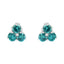14KT White Gold Blue Diamond Trio Stud Earrings