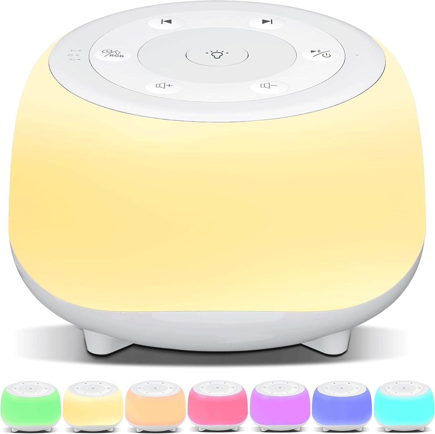 Portable Sound Machine with White Noise, Night Light, and Speaker for Baby's Soothing Sleep and Relaxation - Korvel