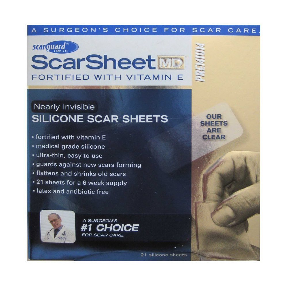 Feuilles de cicatrice en silicone Scarguard Md - 21 unités