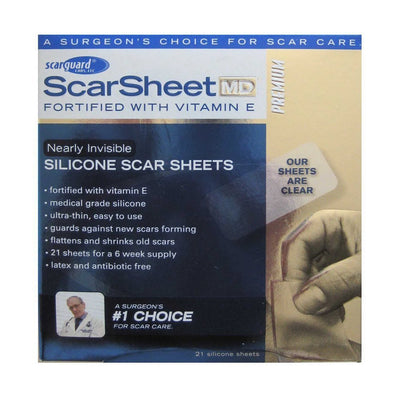 Hojas de silicona para cicatrices Scarguard Md - 21 unidades