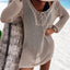 Elegant Openwork Tie Neck Blouse
