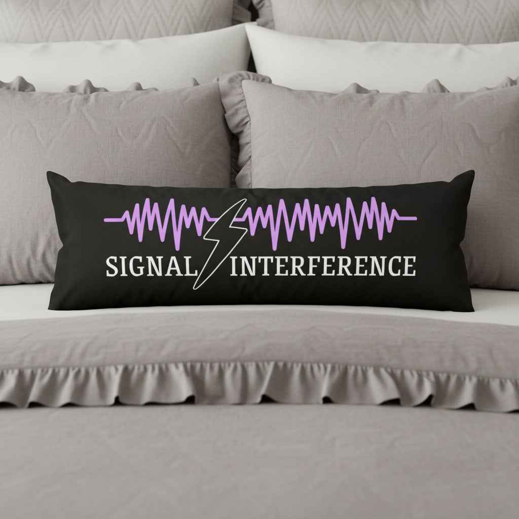 Signal Interference Body Pillow – Purple Waveform Design