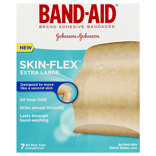 Curitas Adhesivas Band-Aid Brand Skin Flex, Extra Grande
